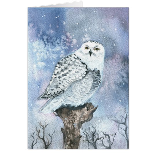 Snowy-Eulen-Kunst-Gruß-Karte Karte