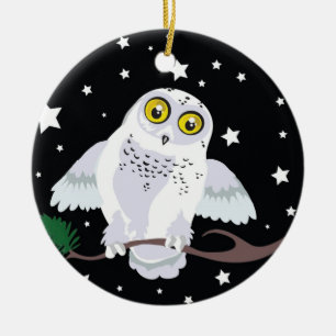 Snowy-Eulenverzierung Keramikornament