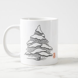 Snowy Evergreen Hot Cocoa Jumbo Tasse
