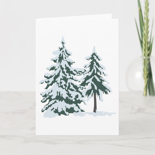 Snowy Evergreens Karte (Vorderseite)