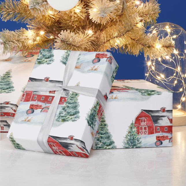 Snowy Farm Weihnachten Geschenkpapier (Feiertage)