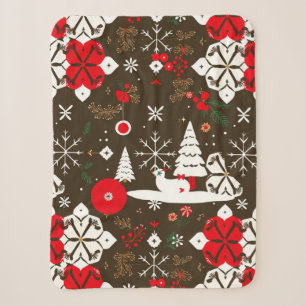 Snowy Festivals Muster Sherpadecke