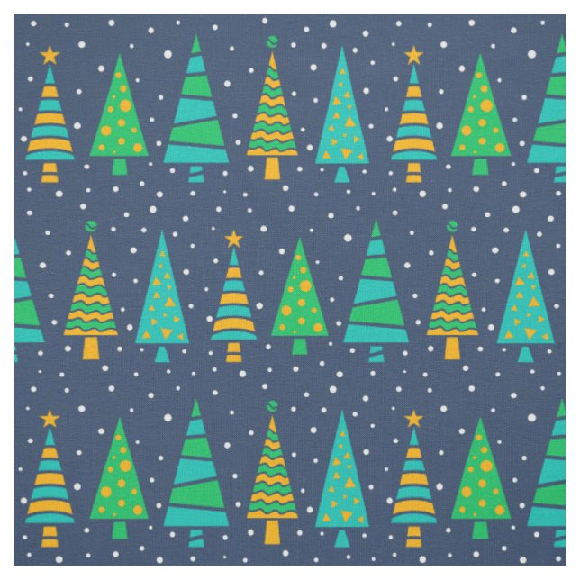 Snowy Fir Trees Fabric Stoff (Muster)