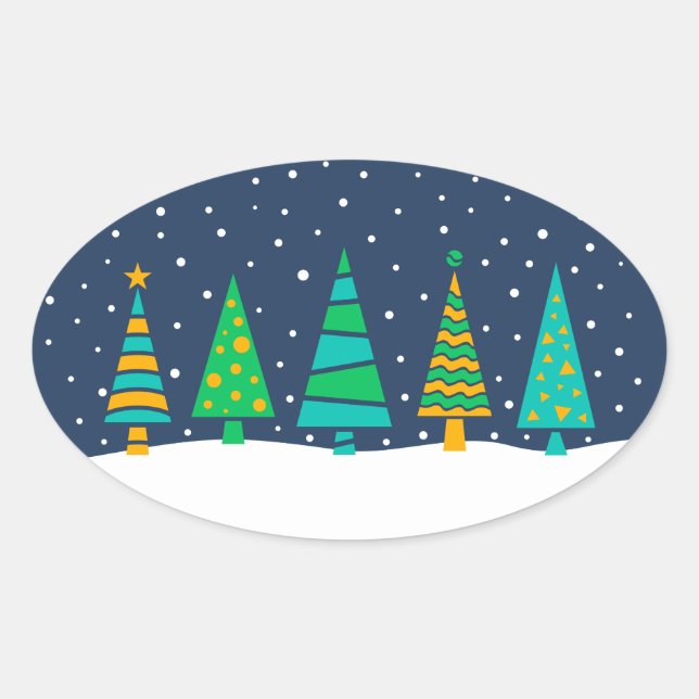 Snowy Fir Trees Stickers (Vorderseite)