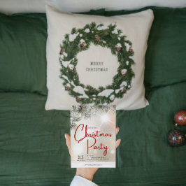 Snowy Fir Twigs Einladung zu Weihnachten