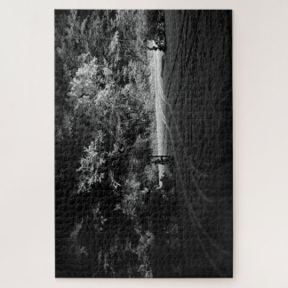 Snowy Forest at Night - monochrome puzzle