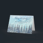 Snowy Forest Niece und Husband Weihnachten Karte<br><div class="desc">Frohe Weihnachten für Nichte und ihren Ehemann-Karte mit einem schneebedeckten Wasserfarbenwald und nachdenklichem Vers.</div>
