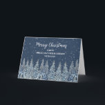 Snowy Forest Niece und Husband Weihnachten Karte<br><div class="desc">Frohe Weihnachten für Nichte und ihren Ehemann-Karte mit einem schneebedeckten Wasserfarbenwald in der Nacht und nachdenklichen Vers.</div>