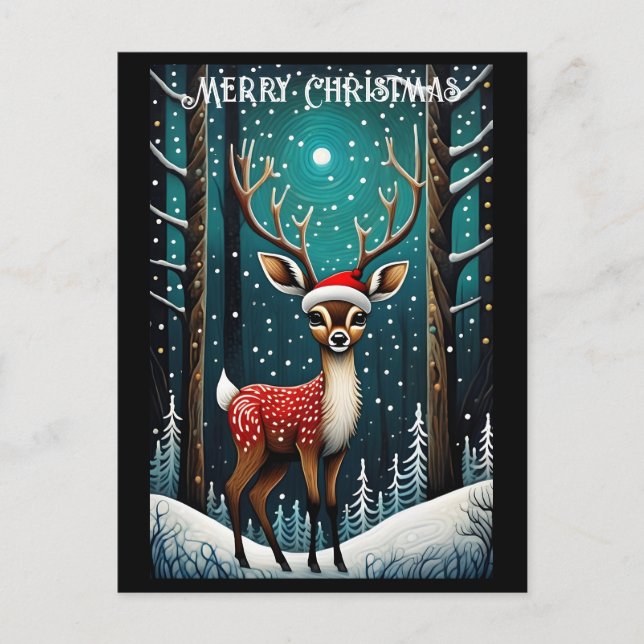 Snowy Forest Niedlich Baby Dei Weihnachtsgeschenk Postkarte (Vorderseite)