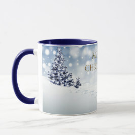 Snowy Forest Red Fox Zeitgenössische frohe Weihnac Tasse