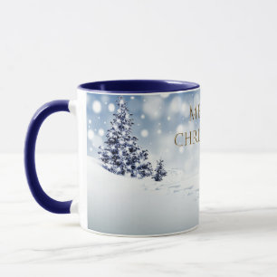 Snowy Forest Red Fox Zeitgenössische frohe Weihnac Tasse