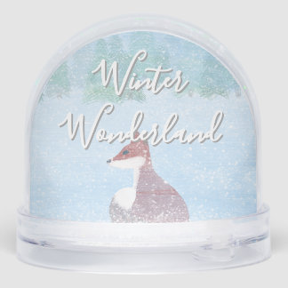 Snowy Fox Winter Wonderland Snow Globe Schneekugeln