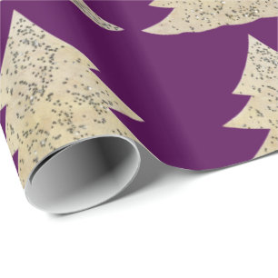 Snowy Funkelficht auf lila Geschenkpapier