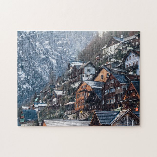 Snowy Gebäude Fotografie Extreme Jigsaw Puzzles (Horizontal)