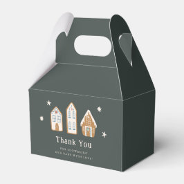 Snowy Gingerbread House Boy Baby Shower Geschenkschachtel