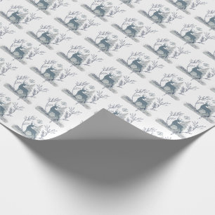 Snowy Glitzer Deer Winter Solstice Geschenk Geschenkpapier