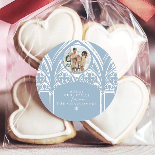 Snowy Gothic Wintermesse Weihnachten Runder Aufkleber (Von Creator hochgeladen)