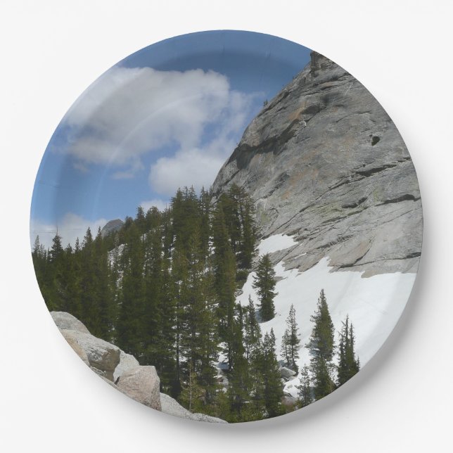 Snowy Granite Domes II Yosemite Nationalpark Pappteller (Vorderseite)