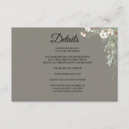 Snowy Greenery Florals Enclosure Card Details Begleitkarte