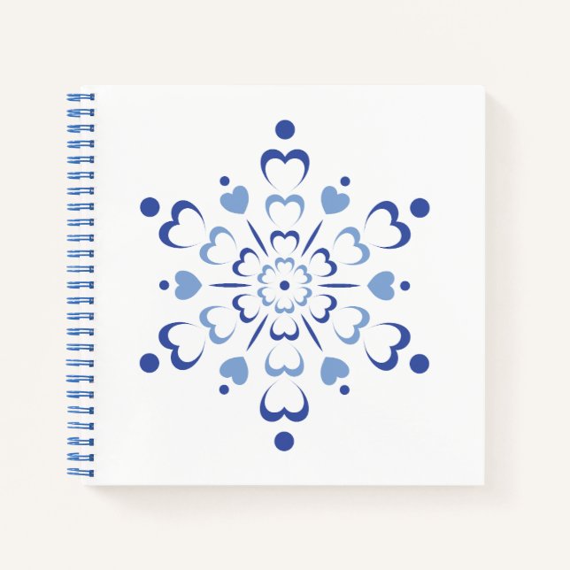 Snowy Heartburst Notizbuch (Vorderseite)
