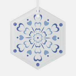 Snowy Heartburst Ornament Aus Glas