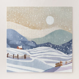 Snowy Hillside | Watercolor Winter