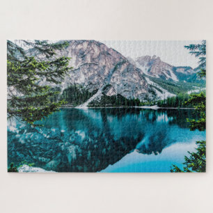 Snowy Italian Mountain Lake Landschaftlich Jigsaw
