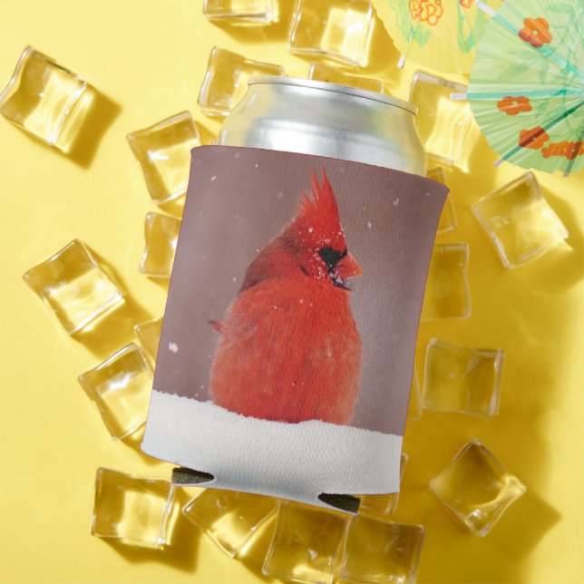 Snowy Kardinal Red Bird Cosy Can Cooler Dosenkühler (In Situ Sommer)