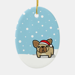 Snowy-Kitz Frenchie Keramik Ornament