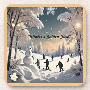 "Snowy Landscape Beauty" Getränkeuntersetzer