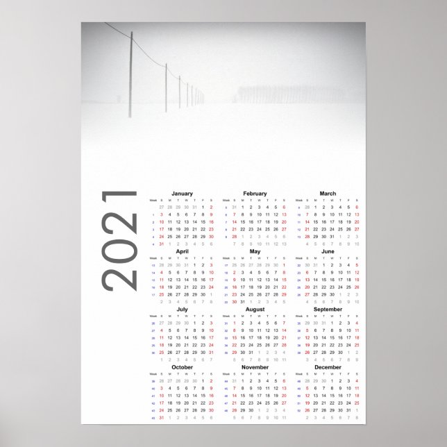 Snowy Landscape Kalender 2021 Poster (Vorne)