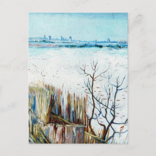 Snowy Landscape with Arles by Vincent van Gogh Postkarte (Vorderseite)
