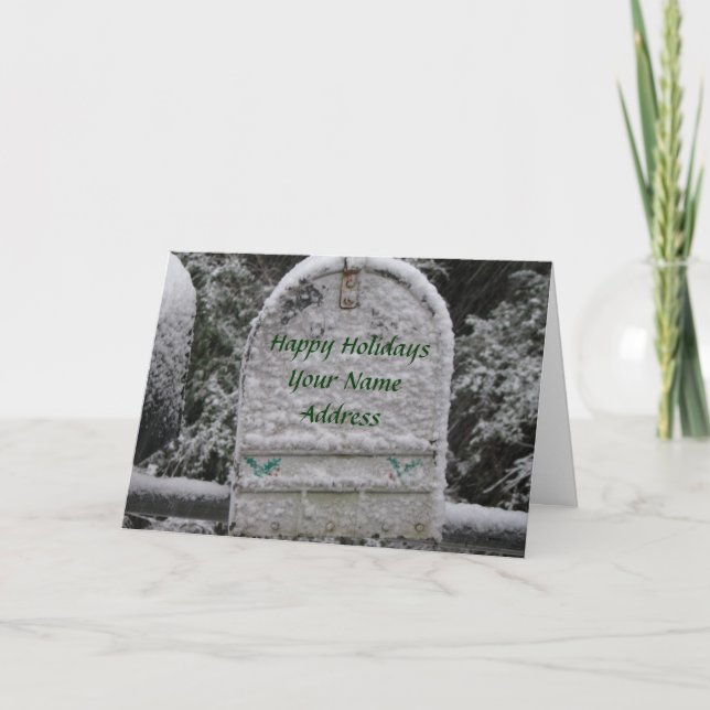 Snowy Mailbox Feiertagskarte (Vorderseite)