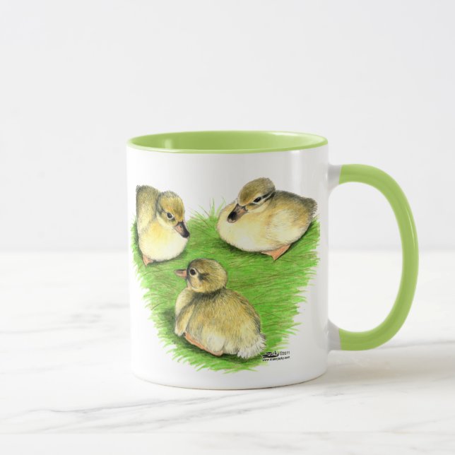 Snowy Mallard Ducklings Tasse (Rechts)