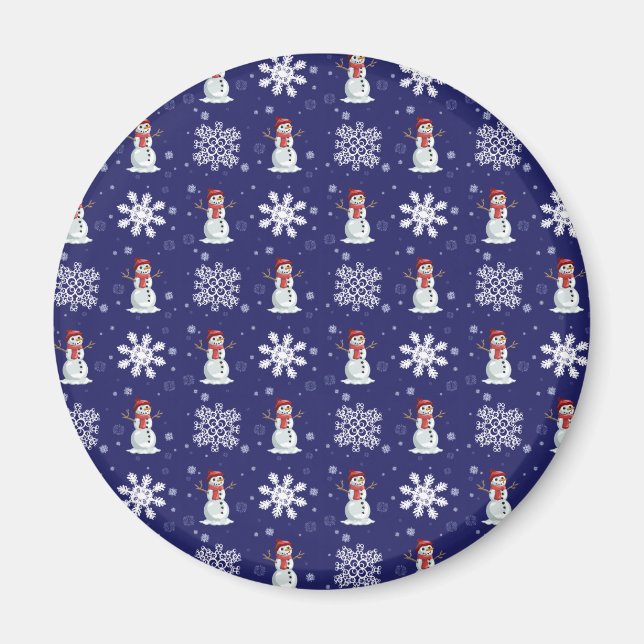 Snowy-Männer Magnet (Vorne)