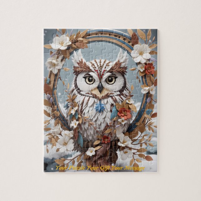 Snowy Melody: Das Boho Owl (Vertikal)