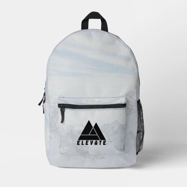 Snowy Mountain Adventure Elevate Backpack Bedruckter Rucksack (Vorderseite)