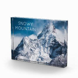 Snowy Mountain Image mit modernem Text Fotoblock