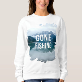 Snowy Mountain Lake Gone Fischen Sweatshirt