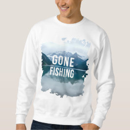 Snowy Mountain Lake Gone Fischen Sweatshirt