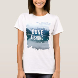 Snowy Mountain Lake Gone Fischen T-Shirt