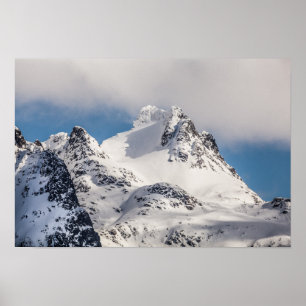 Snowy Mountain Landscape Foto Poster
