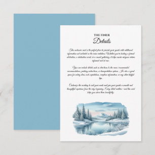 Snowy Mountain Winter Lake Wedding Card Begleitkarte