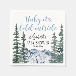Snowy Mountains Baby Es ist kalt draußen Serviette