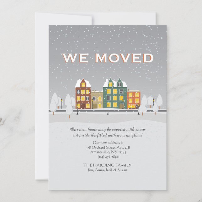 Snowy Moving Faire-part (Devant)