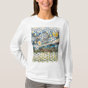 Snowy-NachtKunst-hässliches Weihnachtsmuster T-Shirt