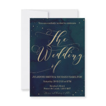 Snowy Night Elegante Winter Hochzeit Einladung