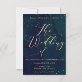 Snowy Night Elegante Winter Hochzeit Einladung