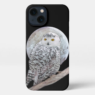 Snowy Owl and Moon Painting - Original Bird Art iPhone Hülle