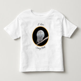 Snowy Owl and Moon Painting - Original Bird Art Kleinkind T-shirt